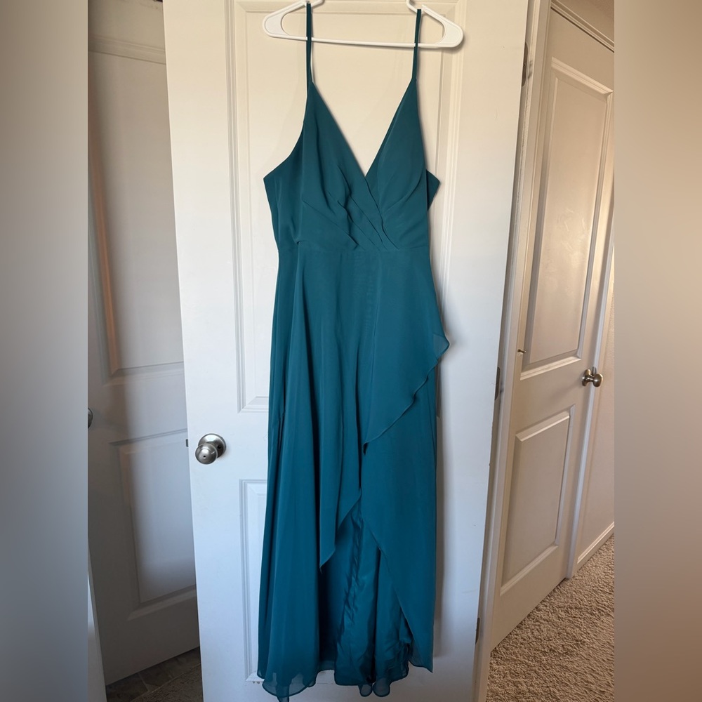 Azazie Teal Evening Gown